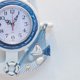 thumbnail image 4 of Reloj de pared Azul y Blanco Modelado de Barcos Estilo Marino Reloj de decoración Personalizado para Estudio Dormitorio Tamaño pequeño Ave Marina 34x23cm/13.4x9.1in, 4 of 5