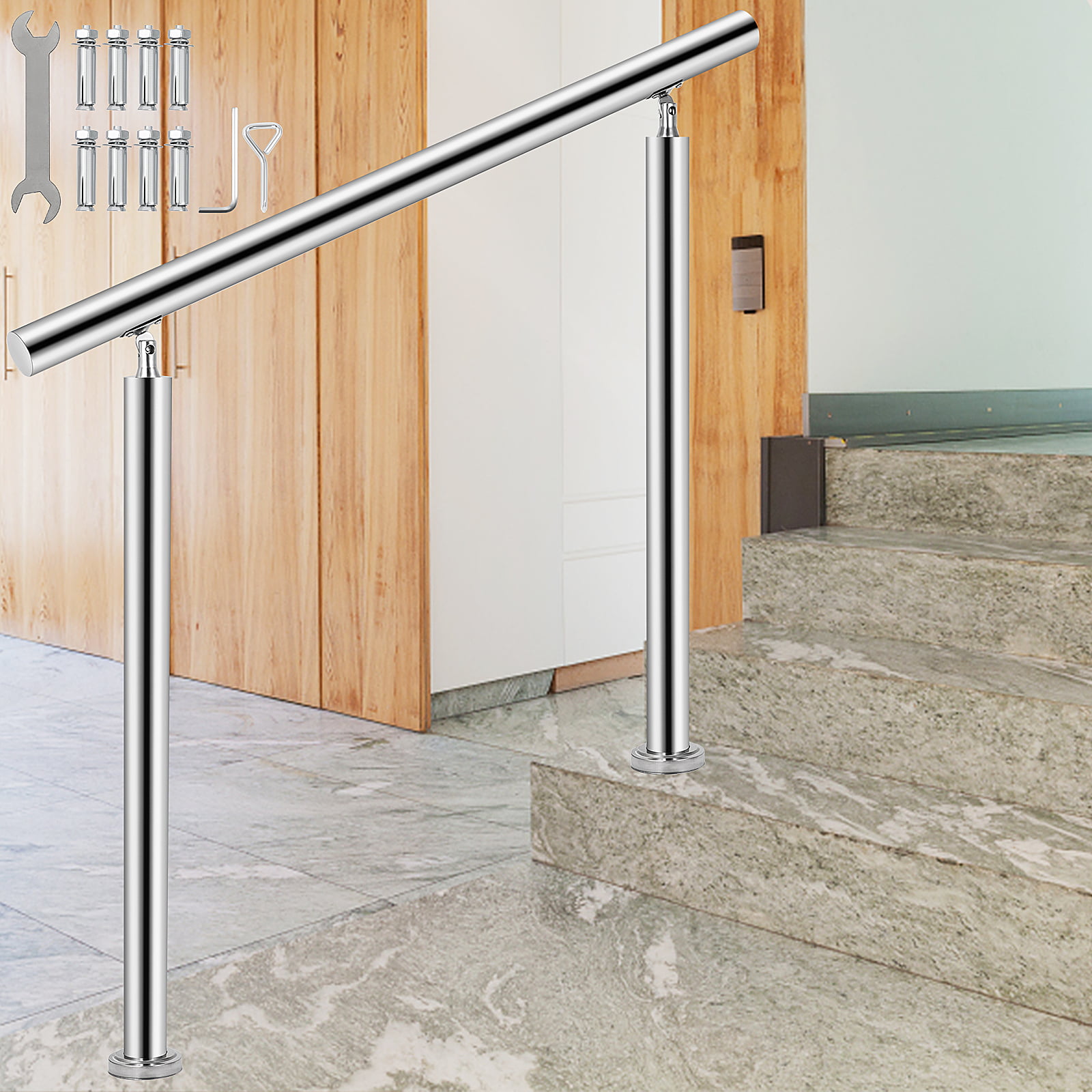 VEVOR Stainless Steel Handrail 220LBS Load Handrail for Outdoor Steps Stainless Steel Handrails For Outdoor Steps