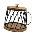 thumbnail image 4 of CoudarTitie Coffee Capsule Holder, Metal and Wood Basket for Use in Coffee Shop, Kitchen and Black, 4 of 9