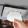 thumbnail image 6 of OTOSTAR Bling Bling Mask Holder for Car, Crystal Car Visor Tissue Box, Pure Handmade Diamond Auto Napkin Box Holder PU Leather Backseat Paper Towel Box with 1 Tissue Refill (AB), 6 of 7