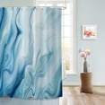 thumbnail image 2 of Blue Marble Stall Shower Curtain, Light Blue Mix White Ombre Modern Abstract Luxury Wave Bathroom Curtain Bathtub Home Decor Waterproof Fabric Machine Washable with 6PCS Hooks,36" Wx72 L, 2 of 6