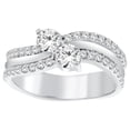 thumbnail image 2 of 1.00 Carat Diamond Two Stone Engagement Ring In 14K Solid White Gold, 2 of 3