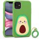 thumbnail image 1 of Funda de silicona suave con forma de aguacate, diseño 3D divertido, protección total, a prueba de golpes, para niñas, niños y mujeres (iPhone 11), 1 of 5