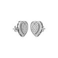 thumbnail image 3 of ARAIYA FINE JEWELRY 10K White Gold Round Diamond Cluster Heart Stud Earrings (1/2 cttw, I2-I3 Clarity, I-J Color), 3 of 6