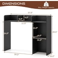thumbnail image 3 of MONGJI Desktop Bookshelf, Countertop Storage Hutch with Shelves for Computer Desk, Desk 3-Tier Display Rack, Multipurpose Wood Desktop Hutch Storage Organizer for Dorm Office (Black,5 Shelves), 3 of 9