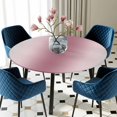thumbnail image 5 of Elastic Fitted Round Tablecloth, Pink Grey Ombre Waterproof Stretch Table Cover for 36"-44" Tables, Farmhouse Gradient Minimalist Washable Outdoor Tablecloths for Patio, Picnic, Camping, 5 of 9