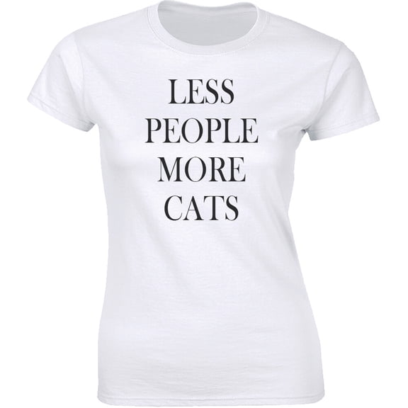 Less People More Cats Shirt Cat Animal Lover Kitten Owner Women'S T-Shirt All Size S-5XL