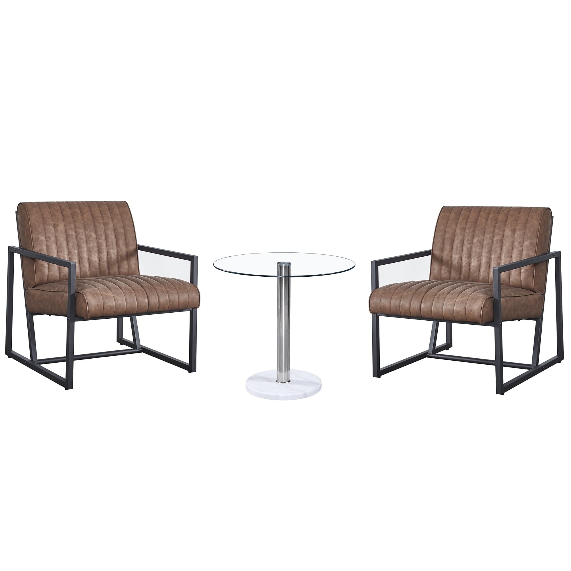 Kepooman Fabric Armchair, Accent chairs for Dining, Mid Century Arm Chair for Living Room, Dark Brown Kepooman Fabric Armchair, Accent chairs for Dining, Mid Century Arm Chair for Living Room, Dark Brown
