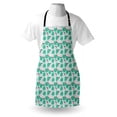 thumbnail image 4 of Acorn Apron, Colorful Memphis Style Tropical Hipster Circles Monstera Leaves Minimalist, Unisex Kitchen Bib with Adjustable Neck for Cooking Gardening, Adult Size, Sea Green and Rose, by Ambesonne, 4 of 4