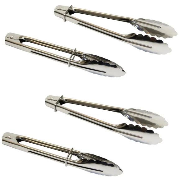 Set Of 4 Mini Kitchen Tongs, Serving Tongs, Stainless Steel Service Tongs