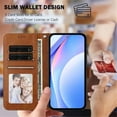 thumbnail image 5 of For Samsung Galaxy A26 5G Litter Panda Embossing Leather Phone Case with RFID Blocking Card Slot Wallet Magnetic Clasp Lanyard Flip Stand Case,Brown,For Galaxy A26 5G, 5 of 9