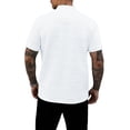 thumbnail image 4 of Mens Casual Henley Shirt Short Sleeve Golf Shirts Textured Summer Vacation Tops,White XL, 4 of 4