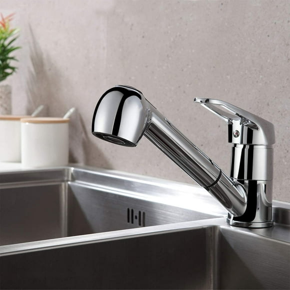 nipocaio Single lever kitchen faucet with 2 jet types, pull-out shower faucet, kitchen sink faucet, faucet with 360° swivel chrome single-lever mixer tap for kitchen