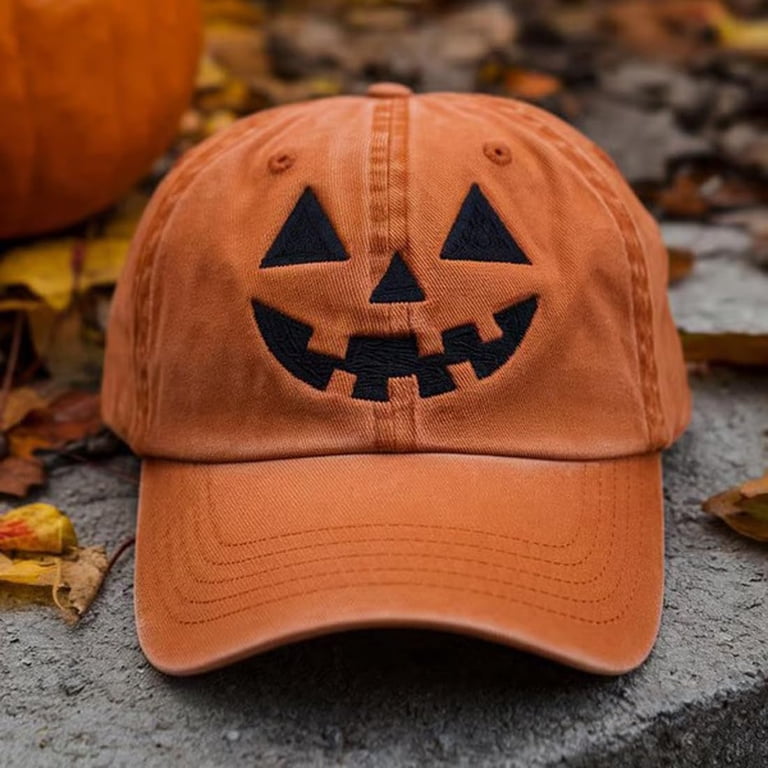 DOVACKA Unisex Autumn Halloween Pumpkin Face Baseball Hat 