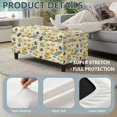 thumbnail image 4 of Jiueut Bee Sunflower Daisy Pattern Ottoman Cover Stretch Rectangular Ottoman Covers Slipcover Rectangle Washable Foot Stool Cover Thick Storage Protector with Elastic Bottom, S, 4 of 7