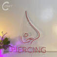 thumbnail image 4 of C-CRAFT Nose Piercing Neon Light Led Sign 33 inch for Piercing Shop Wall Art Decor, 4 of 5