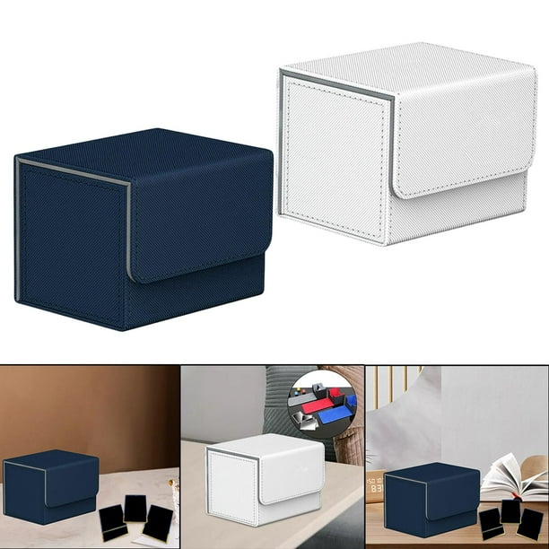 Caja de almacenamiento DYNWAVEMX 2 uds organizador de cartas coleccionables azul oscuro blanco