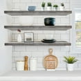 thumbnail image 2 of Sorbus 2-Pack Extra Long Floating Wall Shelves, 48" x 9", Gray – Farmhouse Style Shelves for Bedroom, Kitchen, Living Room & Bathroom, 2 of 6