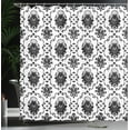 thumbnail image 3 of Ambesonne Floral Shower Curtain, Victorian Floral Art Pattern, 69"Wx70"L, Black, 3 of 4
