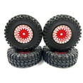thumbnail image 1 of ZheElen 4piece Wear-resistant Wheel Rims Tyre For Axial 1/24 SCX24 RC Car Accessories Red, 1 of 6