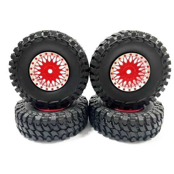 Llantas de plástico duraderas Vogacara para coche teledirigido 4 piezas 1/24 modelo Rojo