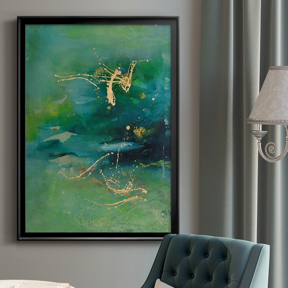 Peaceful Diptych II Premium Framed Print, in Gold, Black, or Silver - Ready to Hang