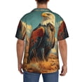 thumbnail image 5 of Fotbe Western Desert Cactus Bald Eagle print Short Sleeve Button Down Shirts for Men Casual Summer Beach Wrinkle Free Shirt-XX-Large, 5 of 7