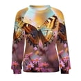 thumbnail image 7 of Wildflowers Butterfly Womens Oversized Sweatshirts Hoodies Crewneck Casual Tops Comfy FallWinter Clothes 2024, 7 of 7
