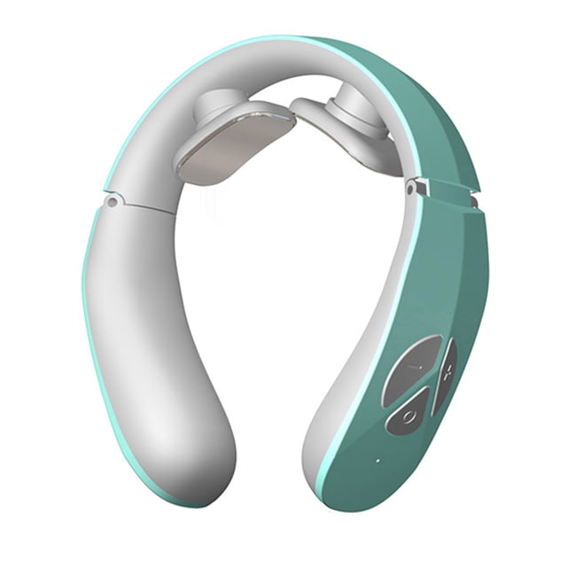 Graflsoa Dual-Head Neck Massager with 12 Modes, 15 Intensity Levels, 15-Minute Timer, Rechargeable Lithium Battery, Pulse Technology, Sky Blue