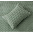 thumbnail image 3 of Chezmoi Collection Destiny 3-Piece Sage King Size Quilt Set - Stone-Washed Soft Microfiber Lightweight Quilted Bedspread Coverlet Set for All Seasons Wavy Line Stitching, 3 of 9