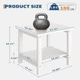 thumbnail image 3 of EastVita Outdoor Side Table 18 X 15 Inch Hdpe 2-Tier Patio Side Tables For Outside For Patio Pool Deck Indoor Backyard White, 3 of 6