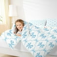 thumbnail image 4 of Manfei Kawaii Bowknot Full Size Comforter Sets,Cartoon Bowtie Bow Bedding Comforter Set,Blue White Bedding Sets For Girl,Breathable Home Decor Reversible,3pcs, 4 of 8