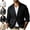 Black, variant on Linen Blazer Jackets for Men Lapel Button Down Business Casual Dress Suit Coats Office Work Formal Outwear