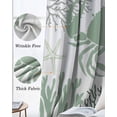 thumbnail image 3 of Sage Green Crab Coastal Blackout Curtains for Bedroom Living Room Darkening Curtains 63 Inches Long Summer Coral Nautical Window Curtain 2 Panels Set Insulated Window Treatment Grommet Drapes 52"x63", 3 of 9