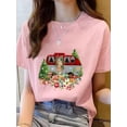 thumbnail image 1 of Camiseta con estampado navideño para mujer, ropa de tendencia bonita, Top con estampado de vacaciones, camiseta estampada para mujer, ropa para mujer, 1 of 5