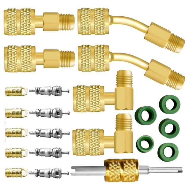 CSYANXING Kit d'Adaptateur R410A pour Ports de Vide de Charge HVAC, Étanchéité Sécurisée et Accès Facile pour Service de Réfrigération