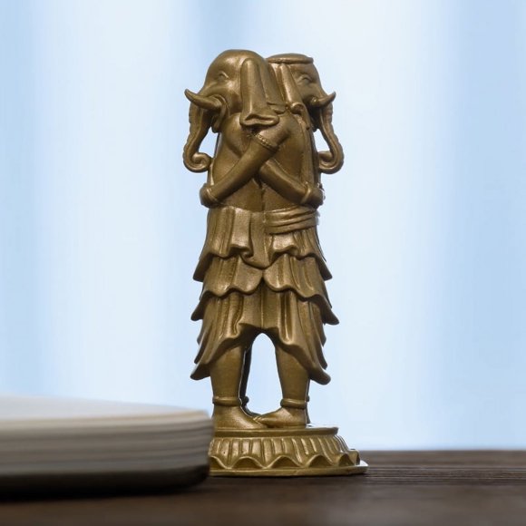 Statue de Ganapati Vintage en Laiton 3.07 Po Succès & Joie Cadeau Unique pour Décoration de Bureau à Domicile