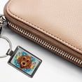 thumbnail image 5 of Brown Labradoodle Head Floral Motif Dog Metal Rectangle Keychain, 5 of 7