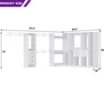 thumbnail image 3 of Homieasy Closet system with 7 wooden drawers, 7 hanging rods and corner tower, corner closet system with hanging, 127.5" L-shaped walk-in wardrobe organizer, 2000+ lbs capacity, set of 4, White, 3 of 7