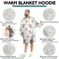thumbnail image 5 of White Highland Cow Pattern Wearable Oversized Blanket,Wearable Blanket Hoodie for Adults,Cozy Hooded Blankets with Super Pockets,Super Warm Fuzzy Pullover for Women & Men, 5 of 6