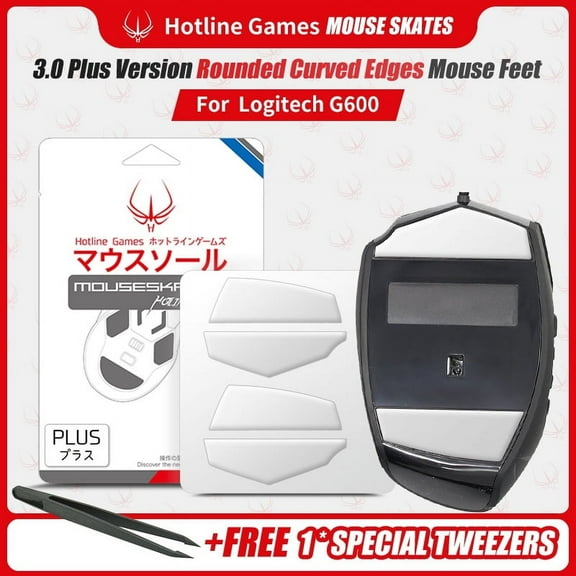 HOTLINE GAMES 3.0 PLUS Mouse Feet Skates For Logitech G600 MMO Wireless Gaming Mouse, 2Sets