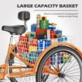 thumbnail image 4 of Adult Tricycle, 26" Wheels 7 Speed Tricycle with Shopping Basket for Adult ,Low Step Through 3 Wheel Bicycles,Black&Orange, 4 of 13