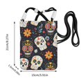 thumbnail image 3 of Multi-Color Cross-Body Handbag 8.27×5.91in Waterproof, Scratch-Resistant And Odor-Free Detachable Shoulder Strap Festive Cute Sugar Skulls (3), 3 of 8
