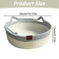 thumbnail image 5 of Woven Cat Bed, Woven Rope Cat Bed with Cat Ears, All Season Breathable Pet Bed for Cats Small Dogs, Washable Round Basket Style Cat House, Grey, 5 of 6
