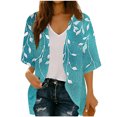thumbnail image 2 of Xuyuer Spring Beach Cover-Up Cardigan - Women's 3/4 Sleeve Casual Shirt for Summer Seaside Outings, Resort Vacations, Breezy Seasonal Layering Top & Coastal Stroll Essentials, 2 of 7
