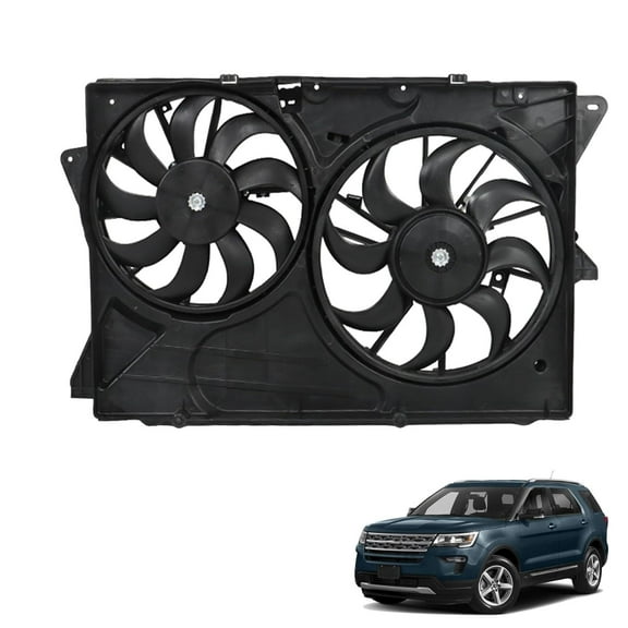 munirater Radiator Cooling Fan Assembly with Shroud Replacement for 2013-2019 Explorer/Flex/MKT DA8Z8C607A DA8Z8C607B