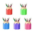 thumbnail image 3 of Farfi Creative Pen Pencils Holder Desk Stationery Storage Office Home Organizer Box (Purple), 3 of 13