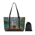 thumbnail image 7 of FORMRS Canvas Laptop Tote Bag for Women with 15.6" Computer Compartments Shoulder Handbag, Lake, 7 of 7