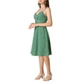 thumbnail image 5 of INSPIRE CHIC Women's Floral Twist Front Adjustable Strap Hidden Zipper Midi Dress M Green, 5 of 9