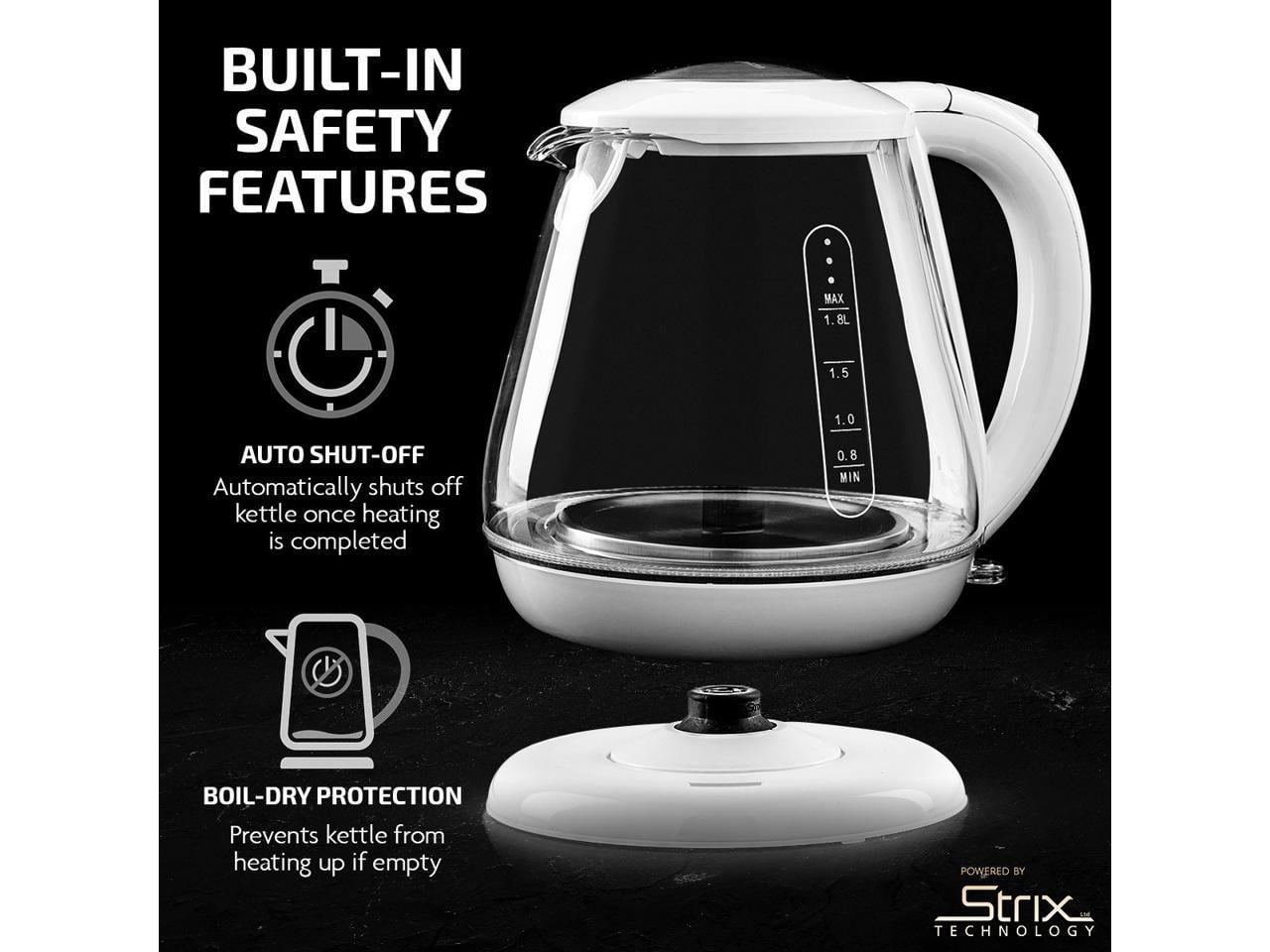 Ovente Glass Electric Kettle with Flashing Blue Lights – a Fun
